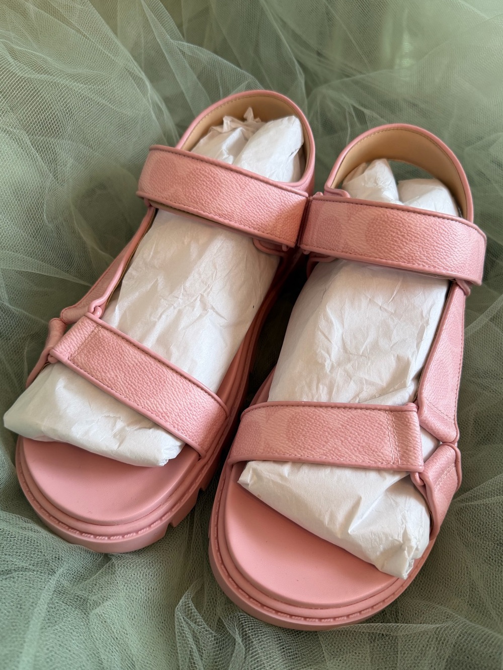 NEW Coach Sport Sandals Powder Pink Signature Canvas CBB91 size 10 - Picture 2 of 8